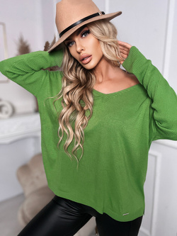 Damski sweter oliwkowy 82221O