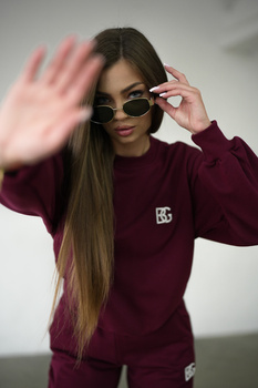 BLUZA DAMSKA BG BASIC | BORDOWY