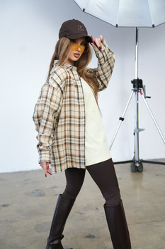 Koszula damska BG Pattern | piaskowy beż