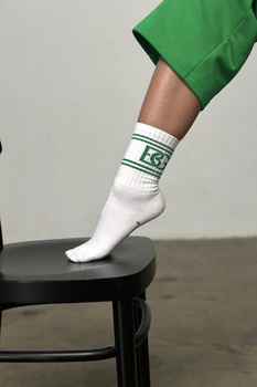 SKARPETY BG EASY | BIAŁY - ZIELONY