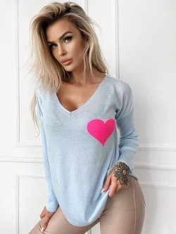 Damski sweter błękitny 152302BL