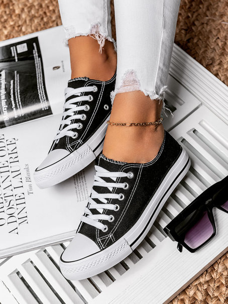 Damskie trampki czarne QY831