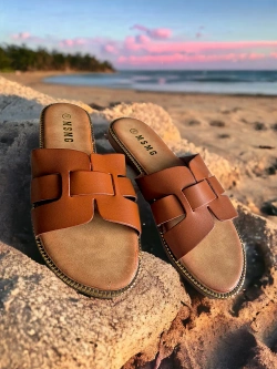 Klapki damskie camelowe WS9039-32