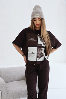 T-Shirt damski BG Choco | gorzka czekolada