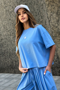 T-SHIRT DAMSKI BG EARLY | NIEBIESKI