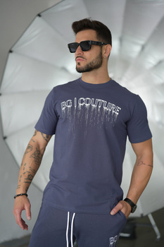 T-SHIRT MĘSKI BG MOOD | JASNY GRANAT