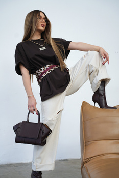 T-Shirt damski BG Only | gorzka czekolada