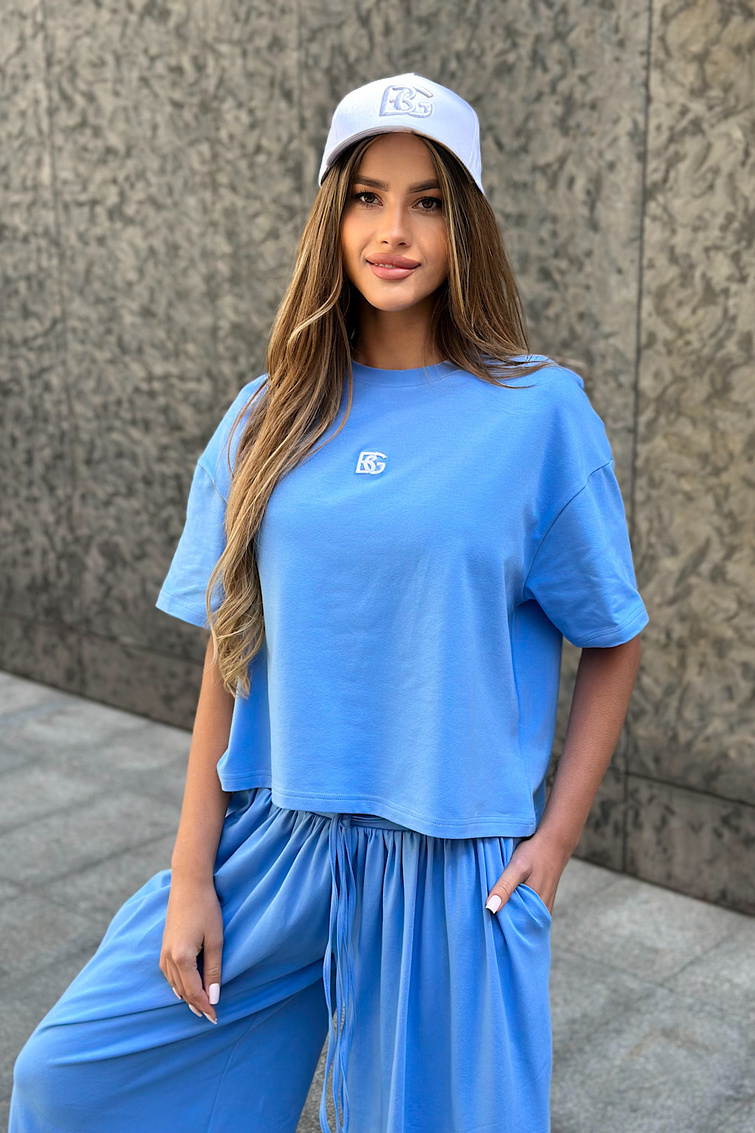 T-SHIRT DAMSKI BG EARLY | NIEBIESKI