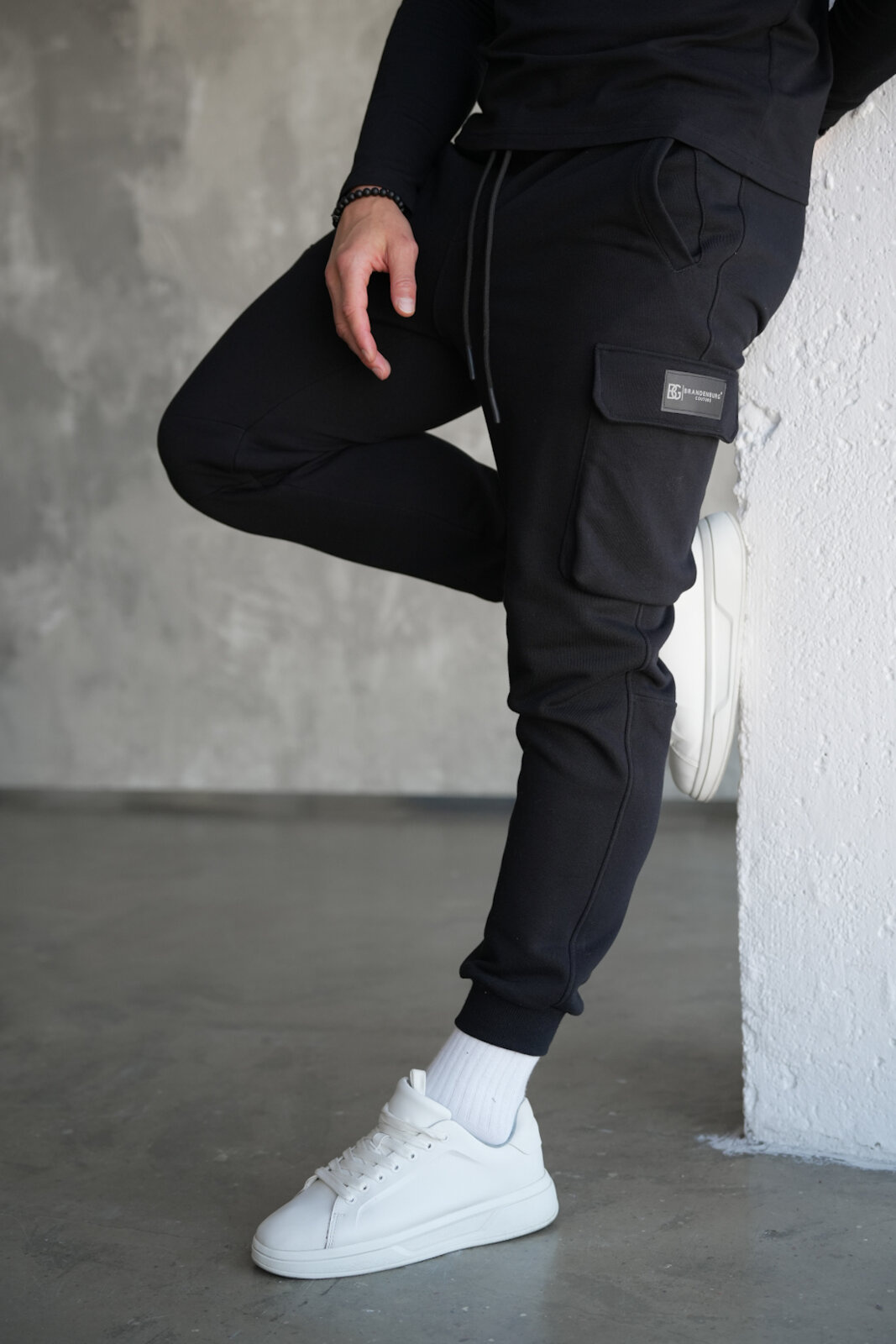 SPODNIE MĘSKIE BG TRACK | CZARNY