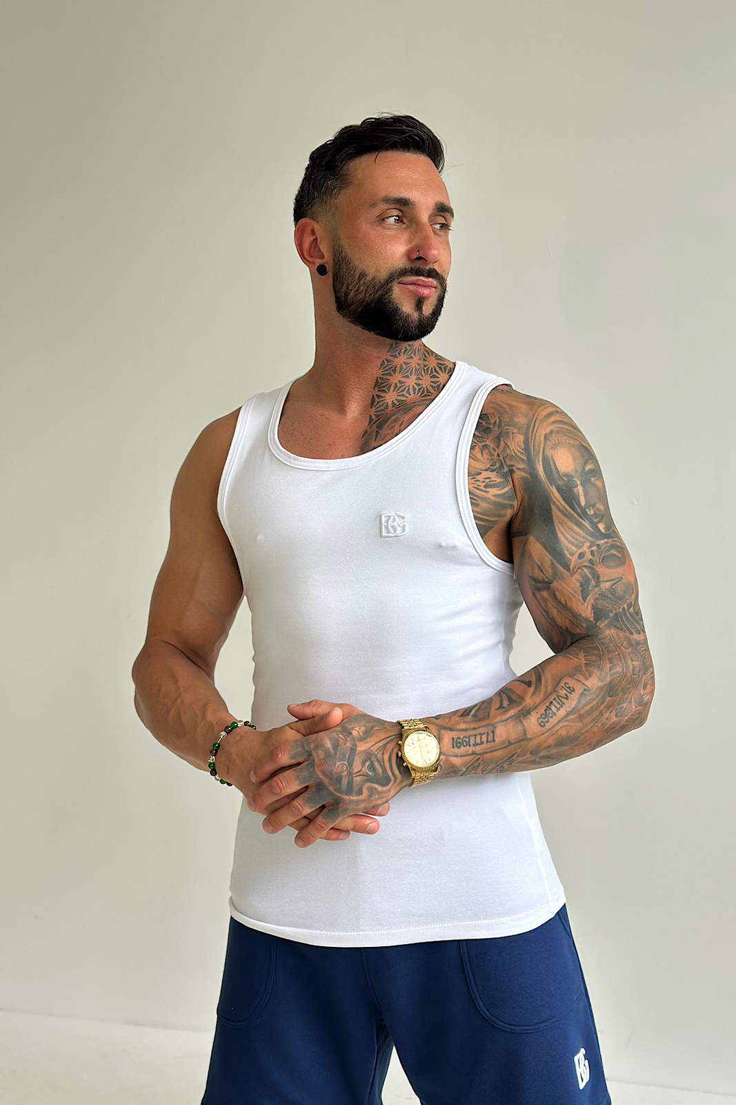 BLUZKA MĘSKA BG JUSTIN | BIAŁY