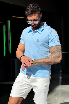 T-SHIRT MĘSKI BG POLO | BŁĘKITNY