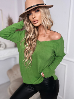 Damski sweter oliwkowy 82221O