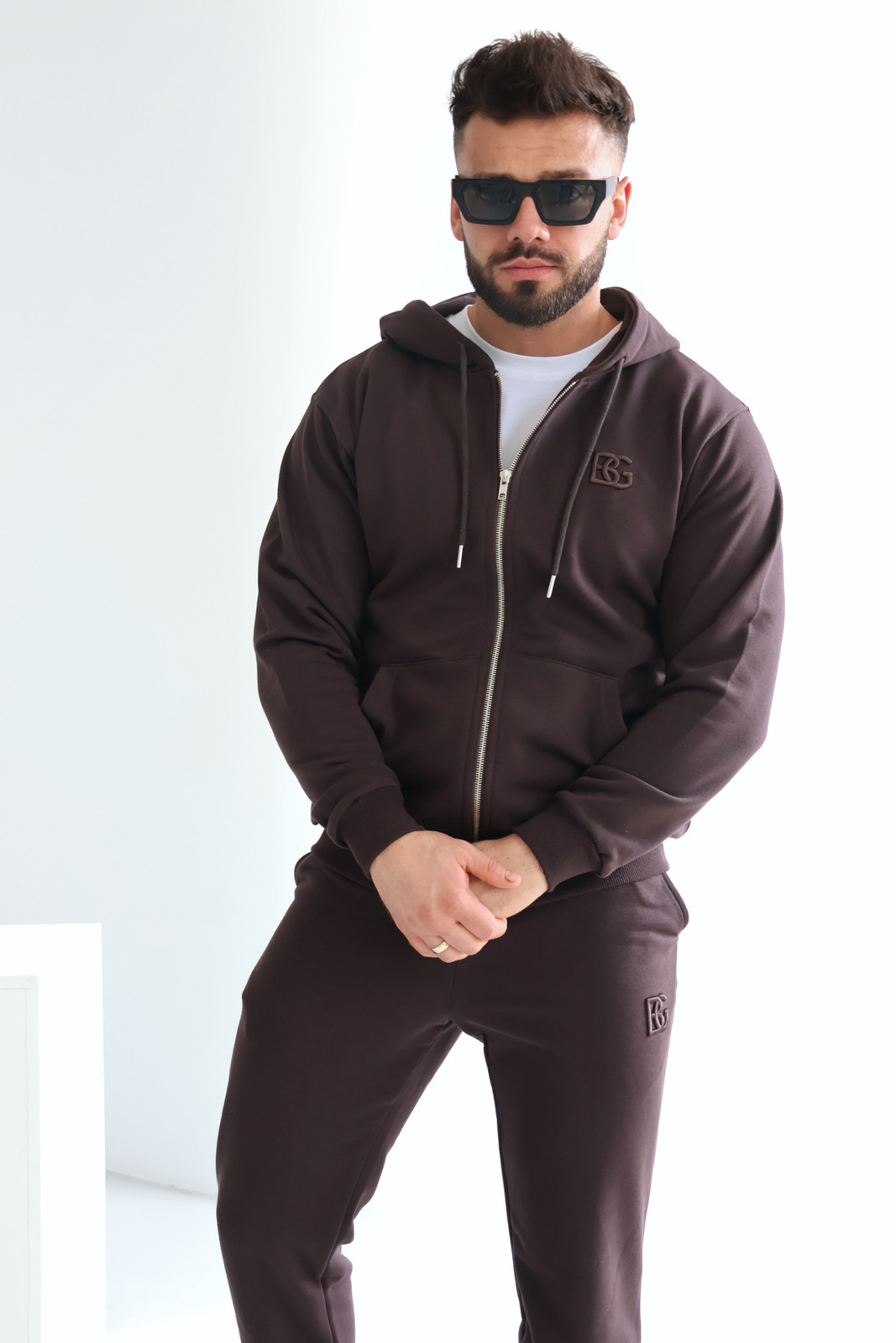 Bluza męska BG Zippy | gorzka czekolada