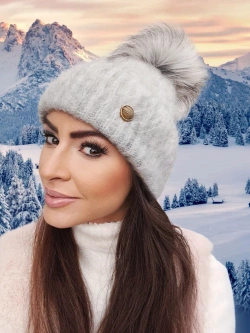 Damska czapka zimowa szara Candice 007