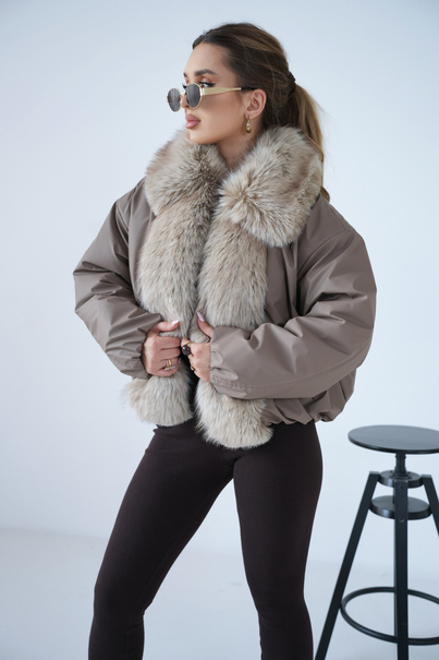 Kurtka damska BG Luxury | cappuccino