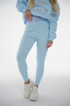 LEGGINS BG GLITTER | BŁĘKITNY
