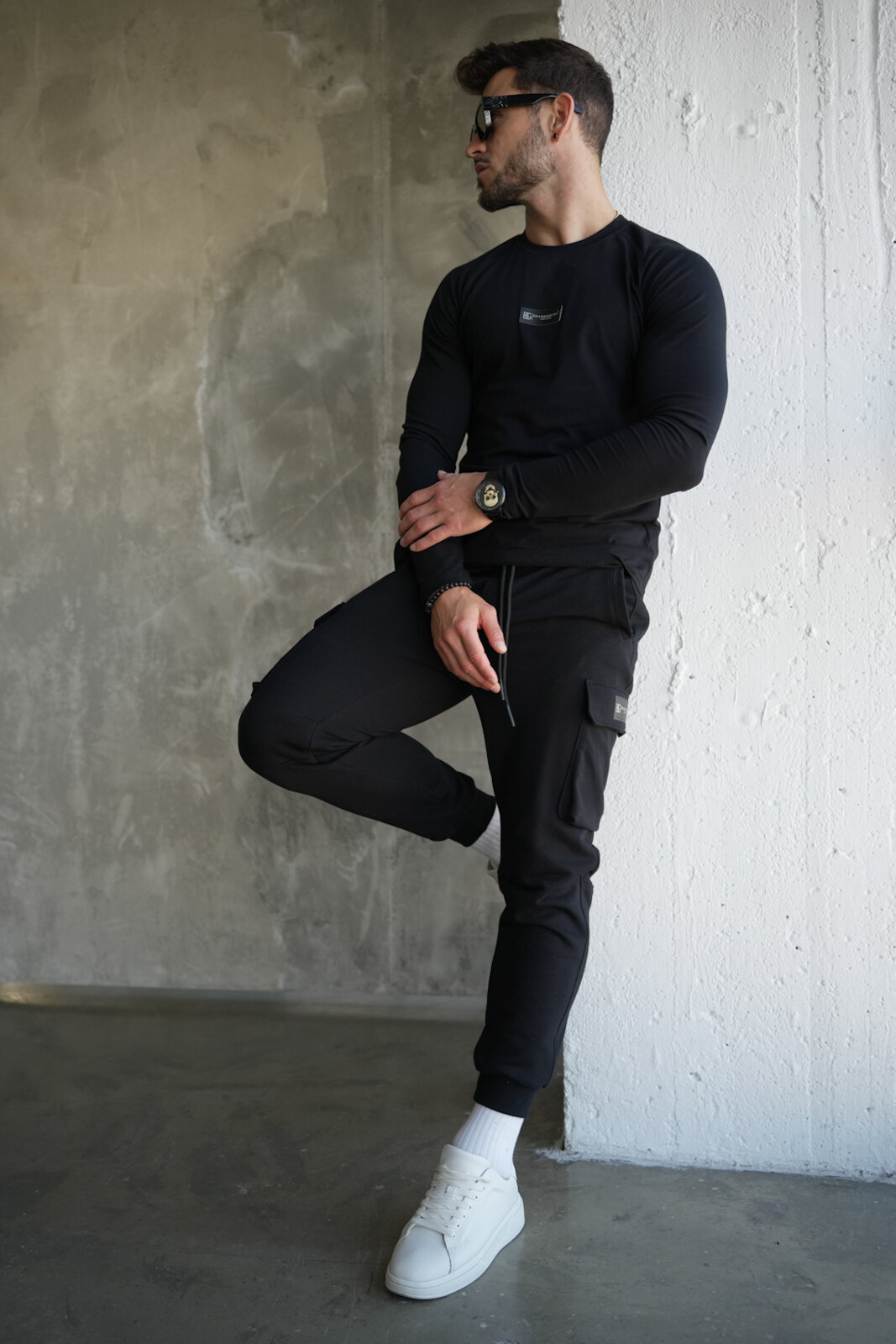 SPODNIE MĘSKIE BG TRACK | CZARNY