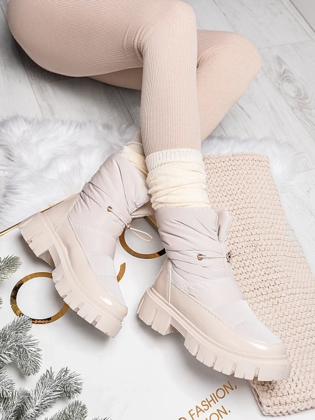 Damskie śniegowce jasnobeżowe HY857-8