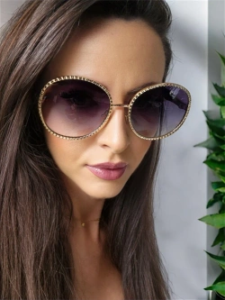 Damskie okulary przeciwsłoneczne czarne OK52C