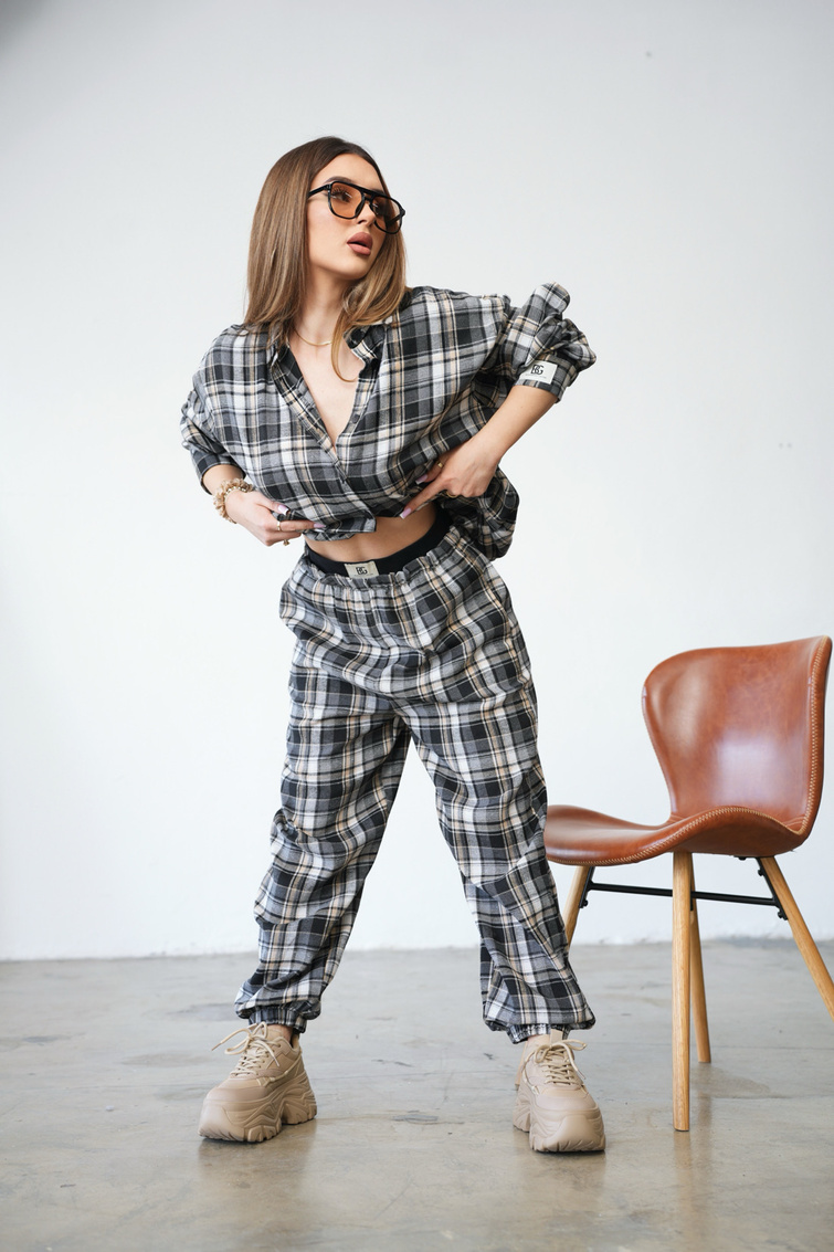 Spodnie damskie BG Friday | czarny-beż