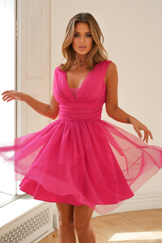 BŁYSZCZĄCA SUKIENKA FUKSJA