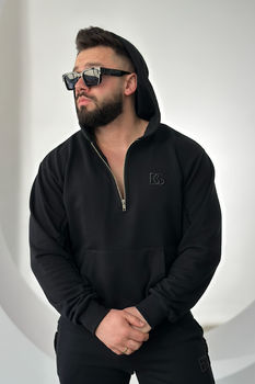 BLUZA MĘSKA BG HOODY | CZARNY