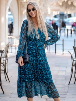 Wzorzysta sukienka midi Capri