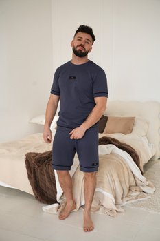 Komplet piżama męska BG Nightmare | granat