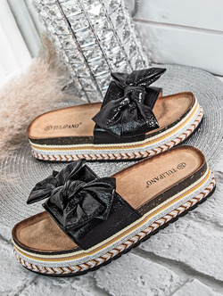 Damskie klapki czarne P5113C