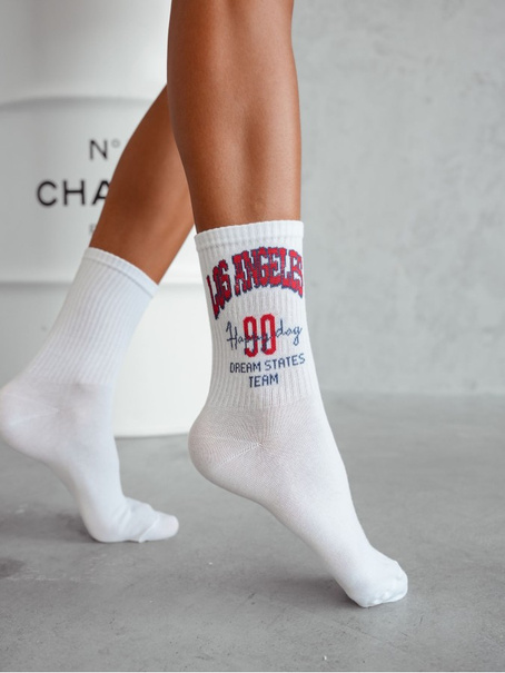 Skarpetki damskie LOS ANGELES 0200.003, Kolor Biały 2, Rozmiar 37-41