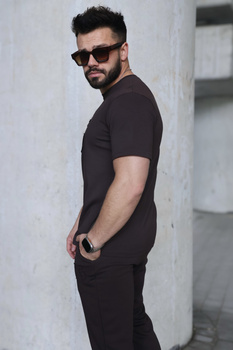 T-Shirt męski BG Origami | gorzka czekolada