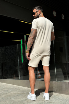 T-SHIRT MĘSKI BG BOND | BEŻOWY