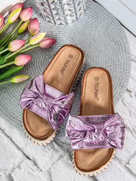 Damskie klapki fioletowe P5113F