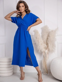 Muślinowa sukienka midi z rozcięciem Irene