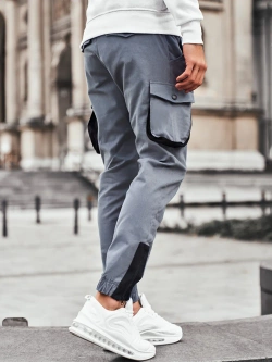 Spodnie męskie joggery grafitowe 705G