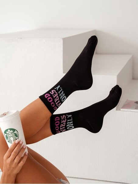 Skarpetki damskie GOOD VIBES ONLY  0200.115, Kolor Czarny, Rozmiar 37-41