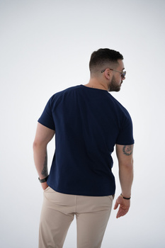 T-SHIRT MĘSKI BG SLIM BRANDENBURG COUTURE | GRANATOWY