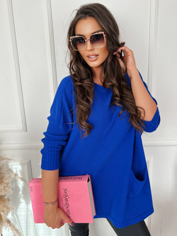 Damski długi sweter szafirowy 142224S