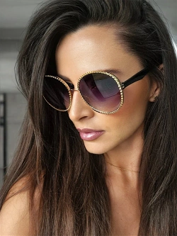 Damskie okulary przeciwsłoneczne czarne OK52C