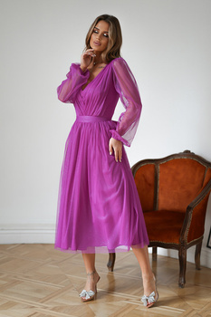 SUKIENKA MIDI Z BROKATOWĄ SIATKĄ BISKUPIA