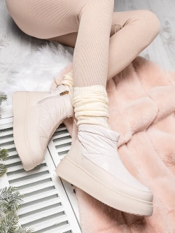 Damskie śniegowce jasnobeżowe HY856-8