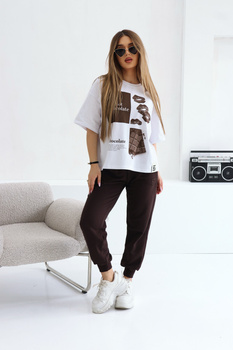 T-Shirt damski BG Choco | biały