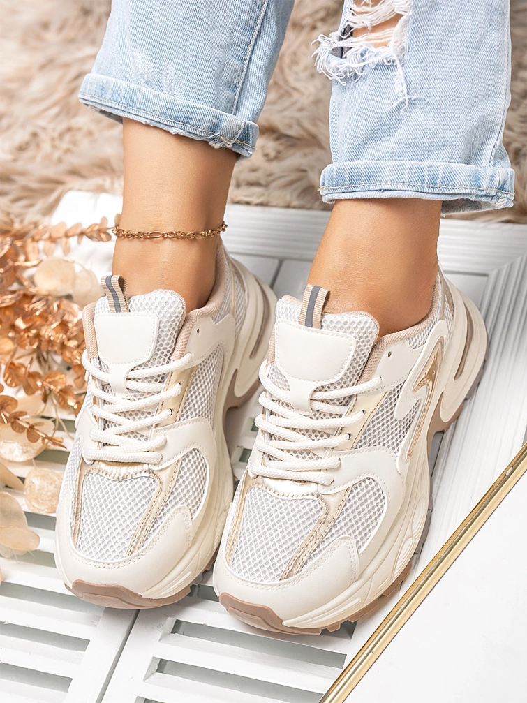 Damskie buty sportowe beżowe TL389-8