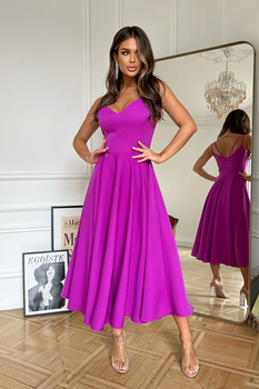 SUKIENKA MIDI NA RAMIĄCZKACH FIOLETOWA