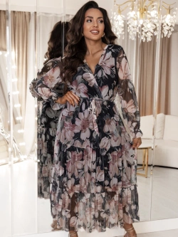 Wzorzysta sukienka midi Capri