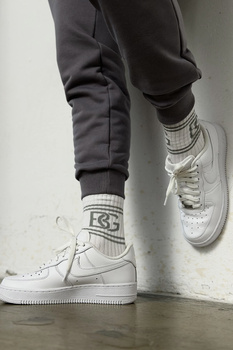 SKARPETY BG EASY | BIAŁY - SZARY