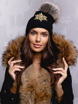 Damska czarna czapka Elza 001