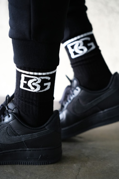 Bg long socks | czarny - biały