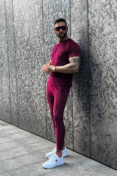 T-SHIRT MĘSKI BG SILK | BORDOWY