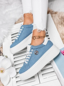 Damskie buty sportowe niebieskie na platformie TL248-13